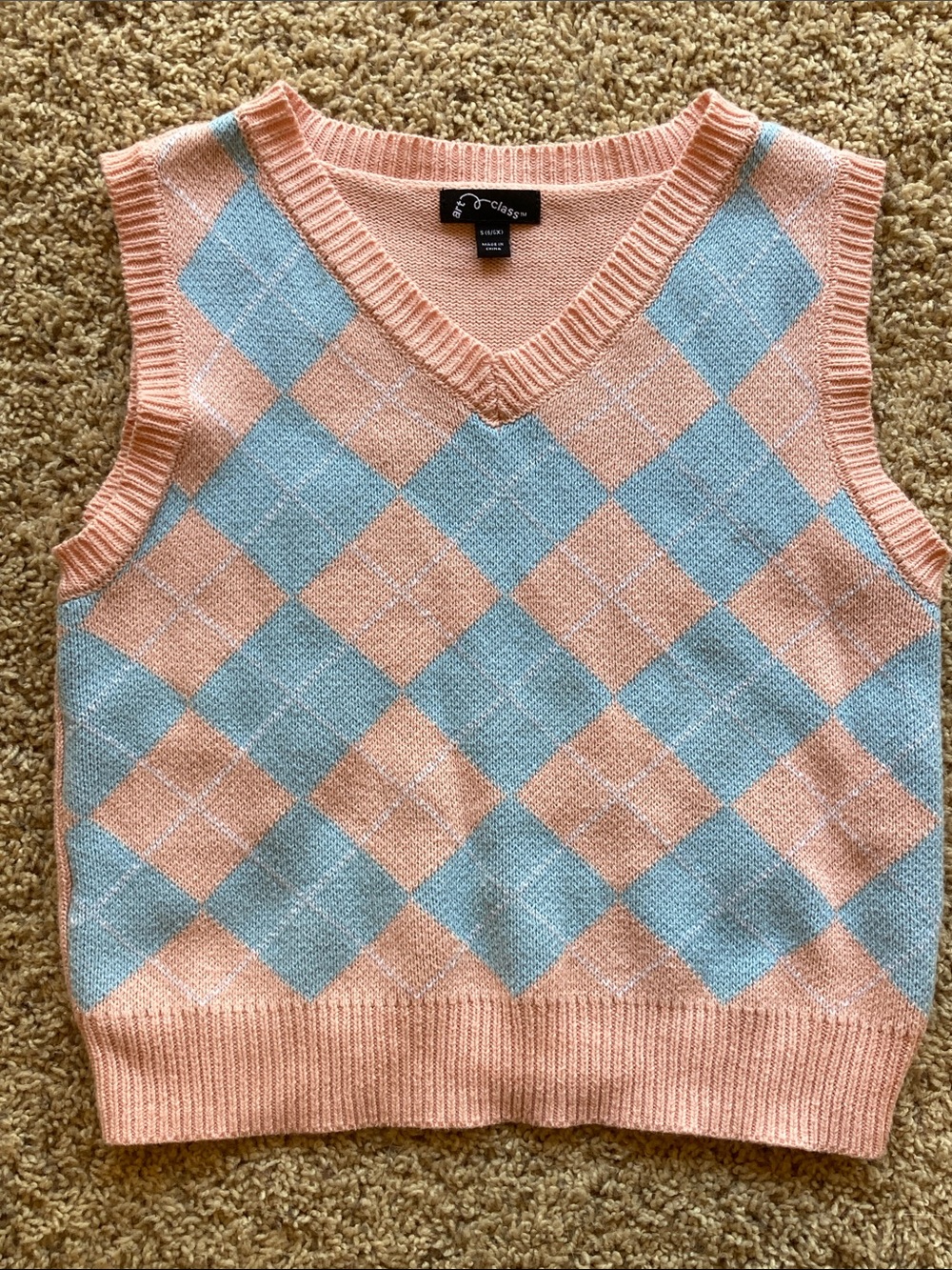 art class Peach Knit V-Neck Sweater Vest